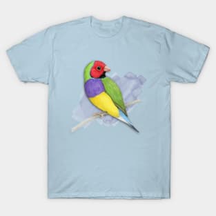 Gouldian finch colour pencil drawing T-Shirt